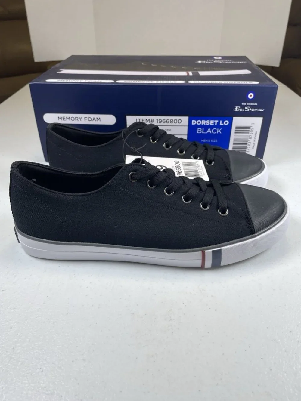 Ben Sherman Dorset Men’s Casual Sneakers Black Lace Up Shoes